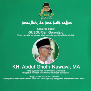 KH Abdul Ghofir Nawawi Wafat, Warga NU Gorontalo Berduka