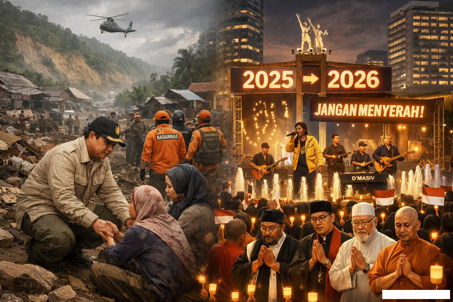 Presiden Prabowo Rencanakan Tahun Baru di Lokasi Bencana Sumatra, Jakarta Gelar Perayaan Tanpa Kembang Api