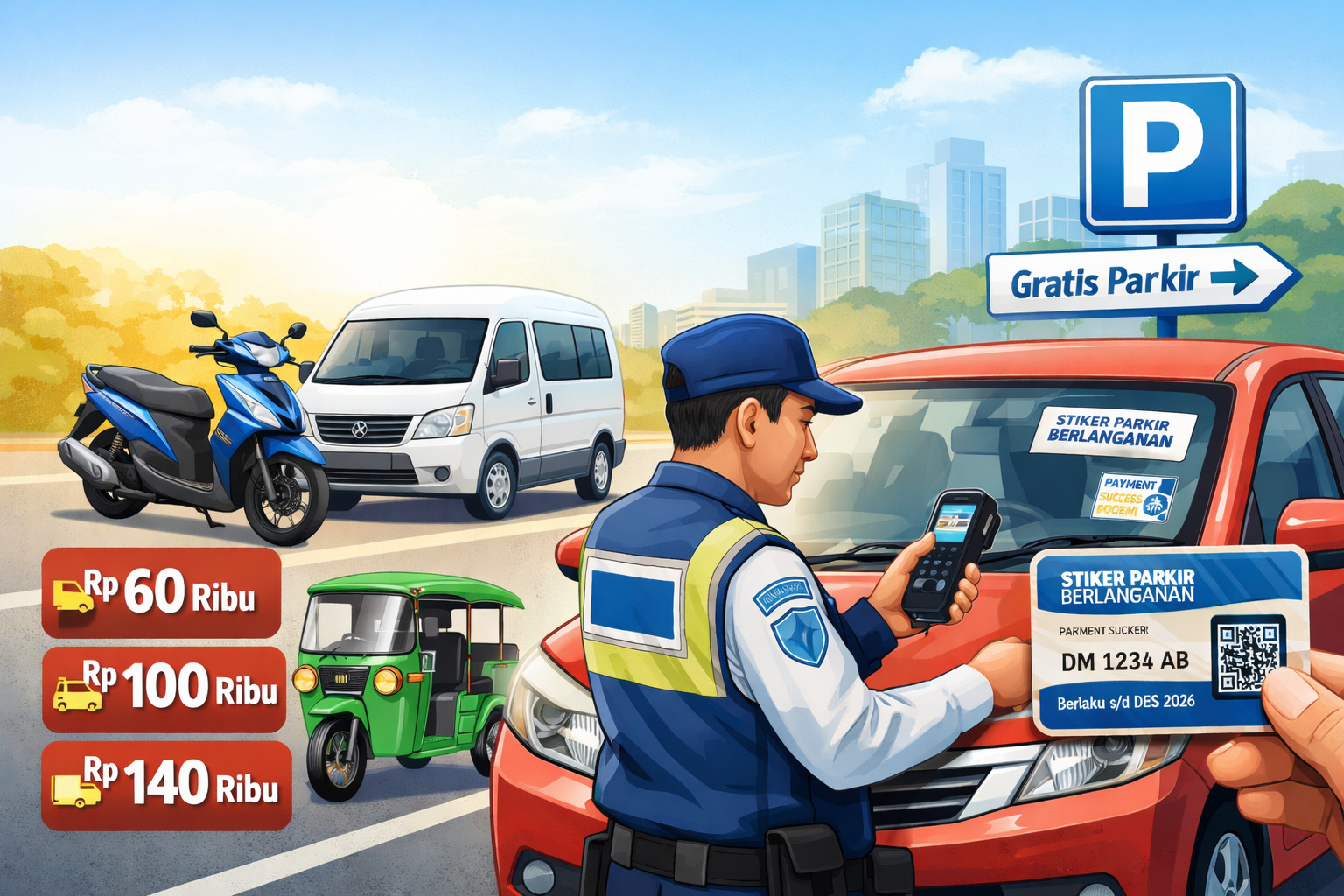 Parkir di Gorontalo Kini Cukup Bayar Sekali Setahun, Ini Tarif Lengkapnya