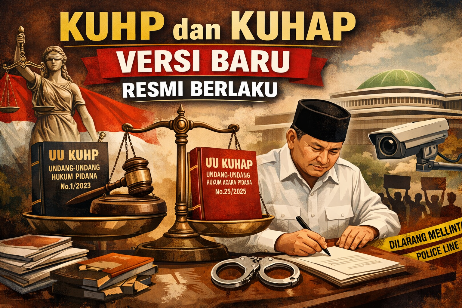 KUHP dan KUHAP Versi Baru Resmi Berlaku, Sejumlah Pasal Jadi Sorotan Publik