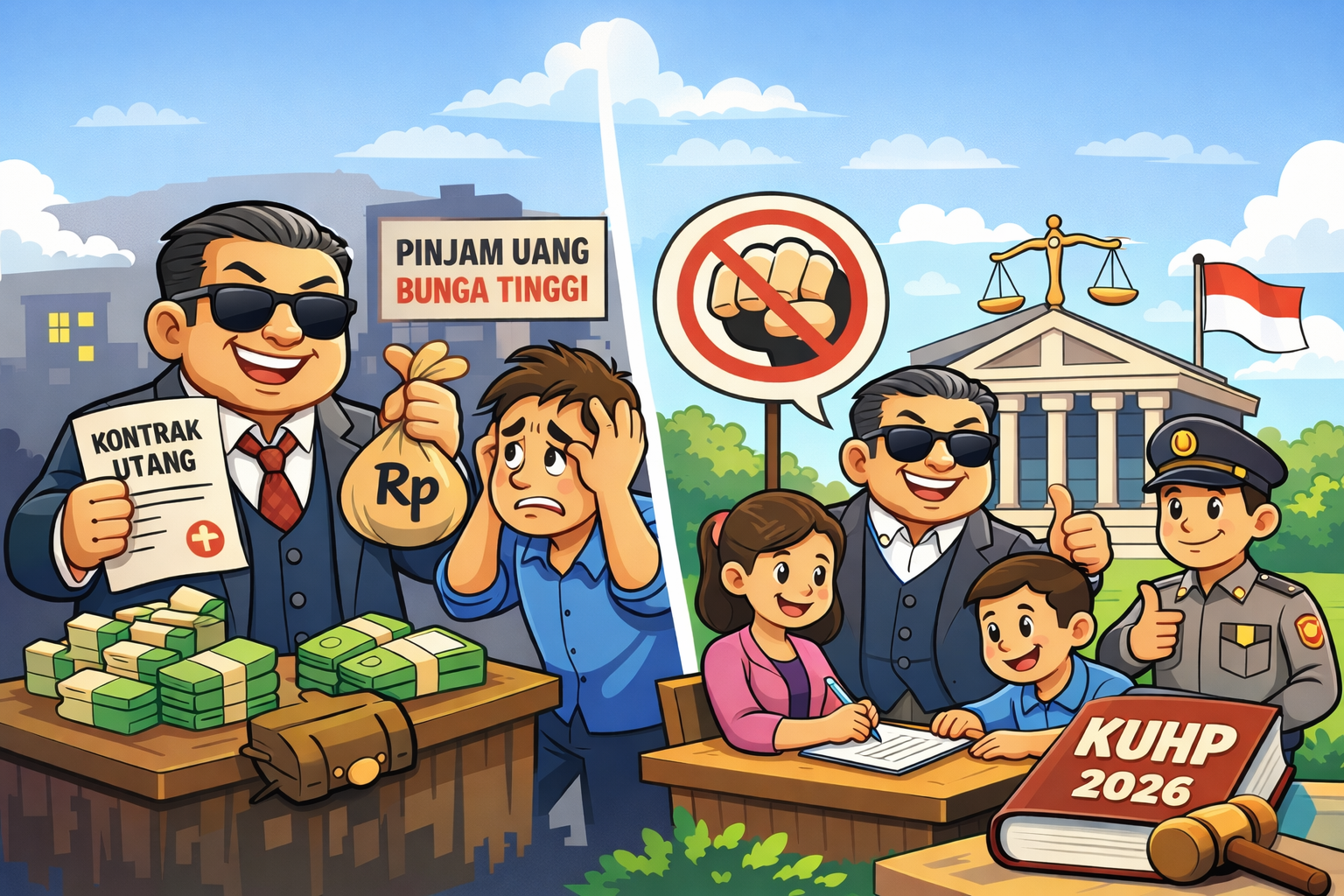 Rentenir Tak Dilarang, Asal Tak Memukul: Wajah Baru Hukum Pidana Setelah KUHP 2026