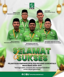 DPW PKB Gorontalo 2026–2031 Resmi Dilantik, Dzikyan Tegaskan Konsolidasi hingga Ranting