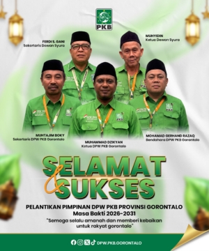 DPW PKB Gorontalo 2026–2031 Resmi Dilantik, Dzikyan Tegaskan Konsolidasi hingga Ranting