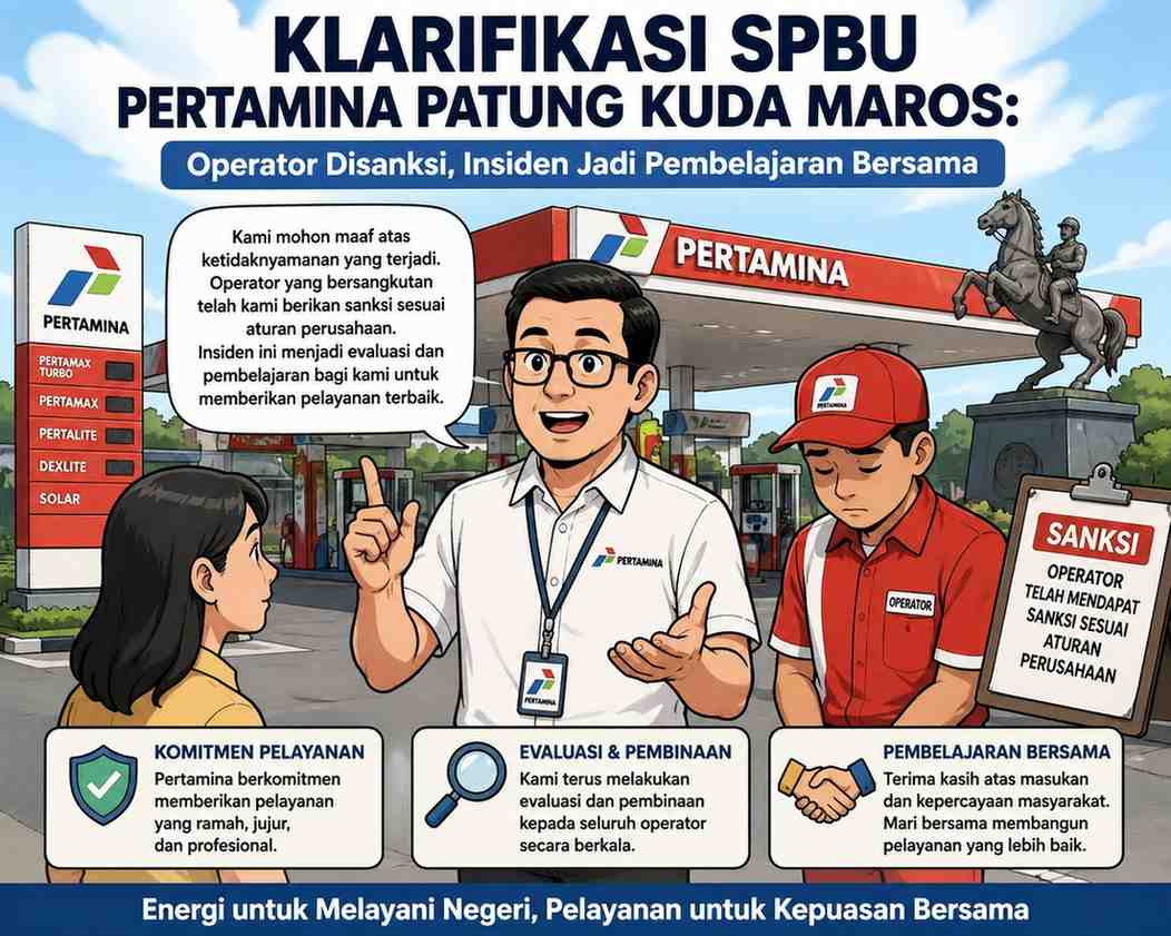 Klarifikasi SPBU Pertamina Patung Kuda Maros: Operator Disanksi, Insiden Jadi Pembelajaran Bersama