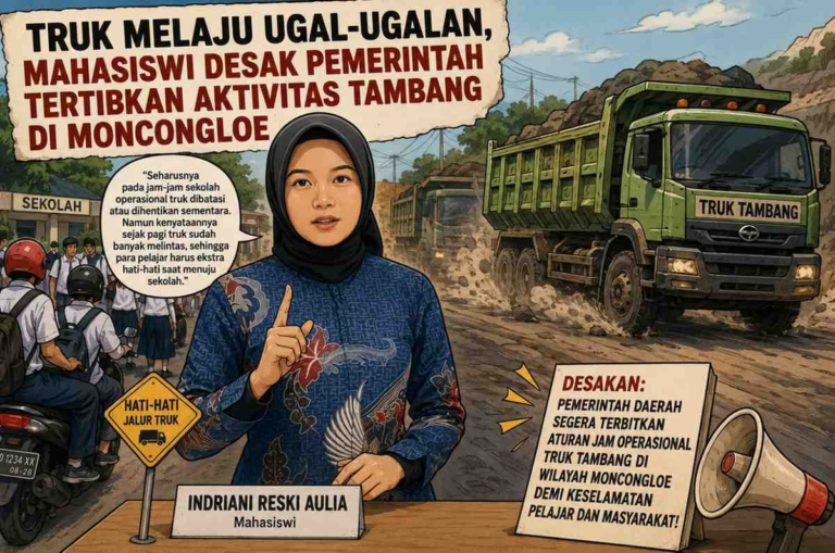 Truk Melaju Ugal-Ugalan, Mahasiswi Desak Pemerintah Tertibkan Aktivitas Tambang di Moncongloe