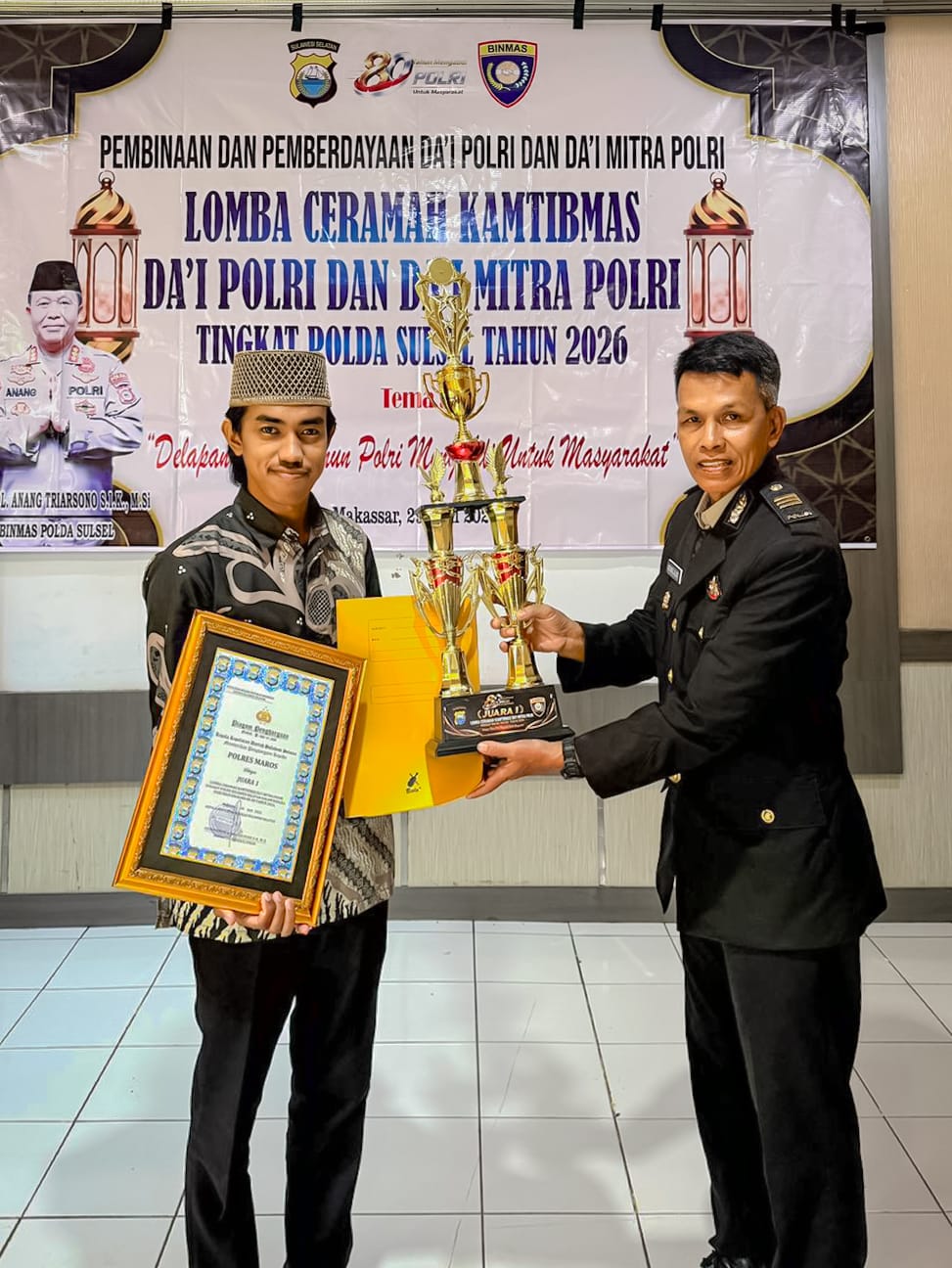 Dari Maros ke Provinsi,Mahasiswa IAI DDI Maros,Raih Juara1Dai Mitra Polri Sulsel 2026