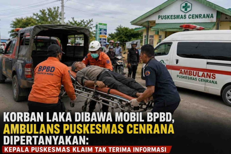 Korban Laka Dibawa Mobil BPBD, Ambulans Puskesmas Cenrana Dipertanyakan: Kepala Puskesmas Klaim Tak Terima Informasi
