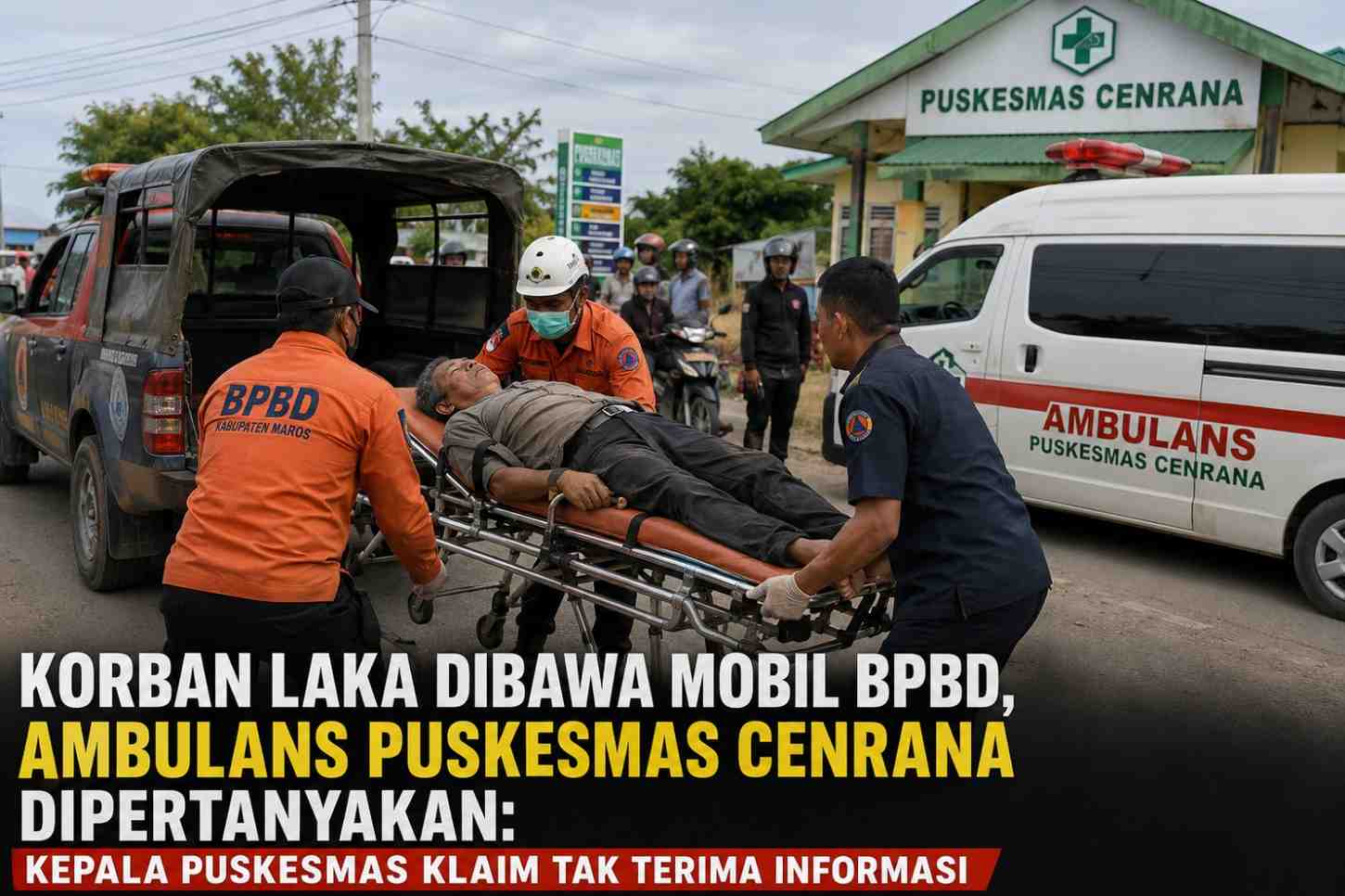 Korban Laka Dibawa Mobil BPBD, Ambulans Puskesmas Cenrana Dipertanyakan: Kepala Puskesmas Klaim Tak Terima Informasi
