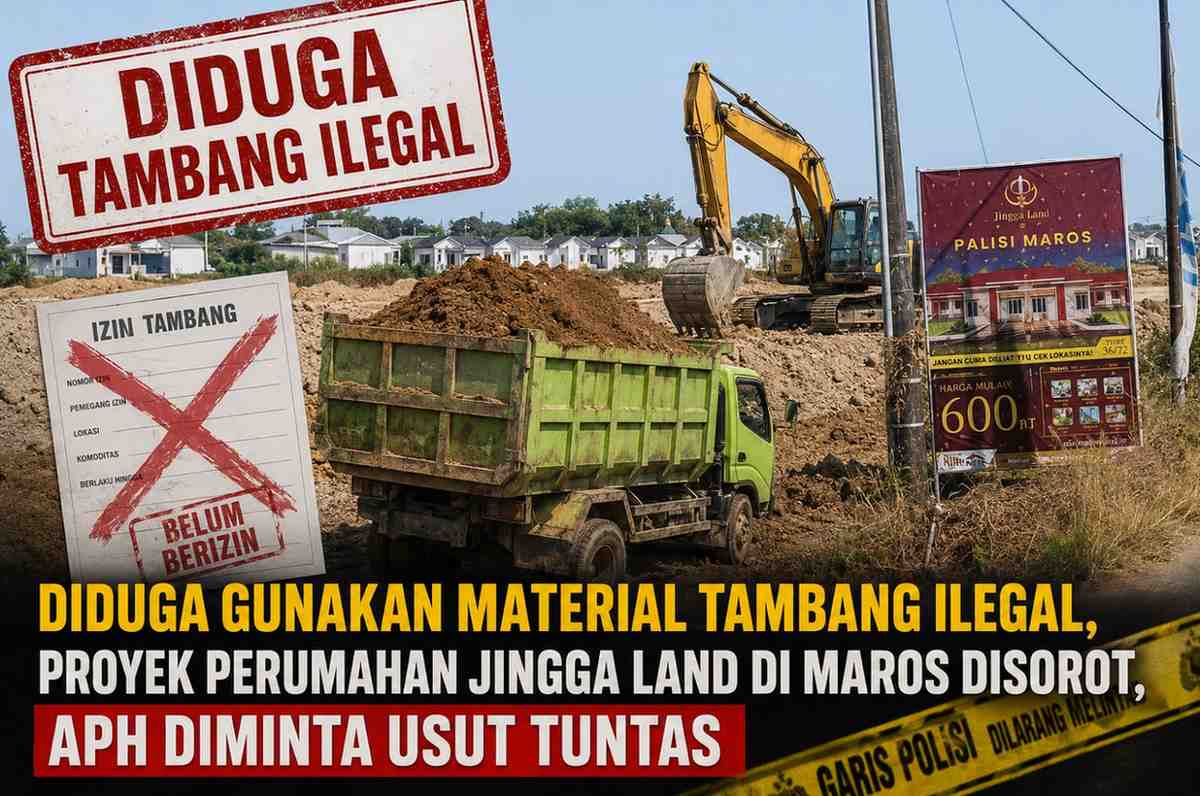 Diduga Gunakan Material Tambang Ilegal, Proyek Perumahan Jingga Land di Maros Disorot, APH Diminta Usut Tuntas