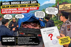 Mobil Diduga Angkut Sapi dalam Kondisi Sudah Dipotong di Bantimurung, Surat yang Disebut Kapolsek Dipertanyakan