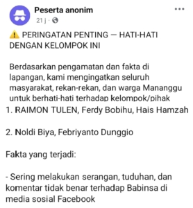 Bantah Tudingan Pecah Belah Masyarakat, Tokoh Mananggu Desak Danramil Periksa Babinsa