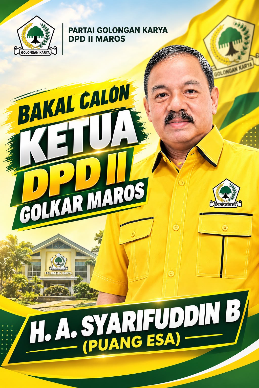 H.A Syarifuddin B, puang esa Siap bertarung Pada Musda Golkar Maros mendatang
