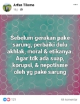 Unggahan Tokoh Muhammadiyah Gorontalo soal Akhlak dan Gerakan Pakai Sarung Tuai Perdebatan di Media Sosial